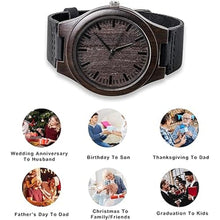 Load image into Gallery viewer, Fodiyaer Engraved Wood Watch for Men Boyfriend Husband Him As Personalized Anniversary Christmas Birthday Father Day Wooden Gifts Idea