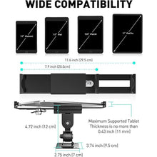 Load image into Gallery viewer, AboveTEK Tablet Wall Mount -360° Rotation iPad Wall Holder for Retail & Business, Anti Theft iPad Stand Fits 7"-11" Tablets Including iPad Pro/Air/Mini, Galaxy Tab - Security Lock & Key - (Black)