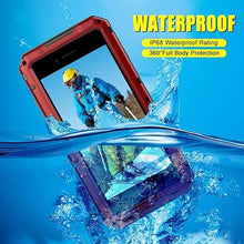 Load image into Gallery viewer, Mitywah Waterproof Case for iPhone SE 2020, Heavy Duty Military Grade Armor Metal Case, Full Body Protective Shockproof Dustproof Strong Rugged Thick Case for iPhone SE2, Red