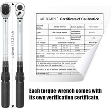 Load image into Gallery viewer, 1/2-Inch Drive Click Torque Wrench (10-150 ft.-lb./13.6-203.3 Nm) Dual-Direction Adjustable Torque Wrench Set