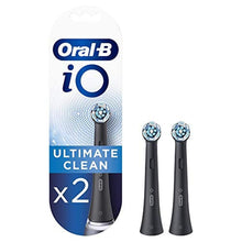 Load image into Gallery viewer, Oral-B iO Ultimate Clean Electric Toothbrush Head, Twisted & Angled Bristles for Deeper Plaque Removal, Pack of 2 Toothbrush Heads, Black