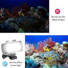 Load image into Gallery viewer, Suptig Waterproof Light Underwater Light Dive Light for Gopro Hero 13, Hero 12,11,10, 9, 8, 7, 6, 5, 4, 3,2, DJI osmo, Akaso, Insta 360 and Canon Nikon Sony Olympus SLR Cameras Waterproof 180ft(55m)