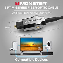 Load image into Gallery viewer, Monster M-Series 1000 Fiber Optical Audio Toslink Cable, Sound Bar Optical Audio Cable with Gold Connectors, 5ft
