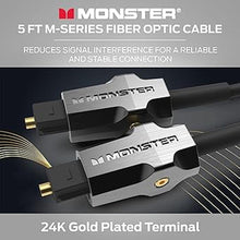 Load image into Gallery viewer, Monster M-Series 1000 Fiber Optical Audio Toslink Cable, Sound Bar Optical Audio Cable with Gold Connectors, 5ft