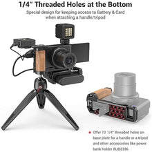 Load image into Gallery viewer, SMALLRIG L-Shape Bracket Wooden Grip with Cold Shoe for Sony ZV1 Digital Camera - 2936