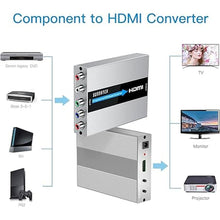 Load image into Gallery viewer, Component to HDMI Converter with Scaler Function, 5RCA YPbPr to HDMI Adapter, Aluminum