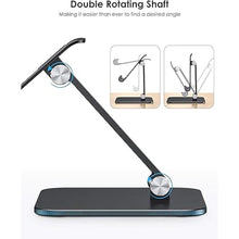 Load image into Gallery viewer, OMOTON Upgraded Adjustable Tablet Stand Holder, Heavy Duty Foldable Portable Monitor Stand, Travel Essentials for iPad Pro/Air/Mini, Surface Pro, 4.7''-15.6', Black