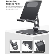 Load image into Gallery viewer, OMOTON Upgraded Adjustable Tablet Stand Holder, Heavy Duty Foldable Portable Monitor Stand, Travel Essentials for iPad Pro/Air/Mini, Surface Pro, 4.7''-15.6', Black