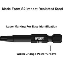 Load image into Gallery viewer, Railer Double Square 8 Point Star Bit Set, 5pc S2 Steel 2 Inch 8 Spline Fastener Drive Bit Set with Storage Bit Holder