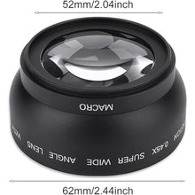 Load image into Gallery viewer, Wide Angle Macro Lens, Camera 52mm 0.45X Magnification Universal Conversion Lens Professional Optical Glass Camera Close Up Lens, for Canon for Nikon for Sony 52mm Mount Camera