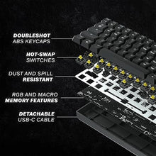 Load image into Gallery viewer, HK GAMING GK61s Mechanical Gaming Keyboard - 61 Keys Multi Color RGB Illuminated LED Backlit Wired Programmable for PC/Mac Gamer (Gateron Mechanical Blue, Lavender)