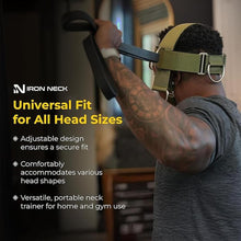 Load image into Gallery viewer, Iron Neck, Versatile Neck Exerciser, Strengthener and Trainer with Adjustable Head and Chin Strap, Portable Head Harness for Weight Lifting, Home and Gym Use