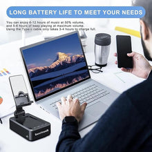 Load image into Gallery viewer, Cell Phone Stand with Wireless Bluetooth Speaker Compatible for Any Smartphones,Anti-Slip Design Phone Holder with HD Surround Sound Bluetooth Speaker for Home,Office,Outdoor