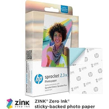 Load image into Gallery viewer, HP Sprocket 2.3 x 3.4 Premium Instant Zink Sticky Back Photo Paper (50 Sheets) Compatible with HP Sprocket Select and Plus Printers.