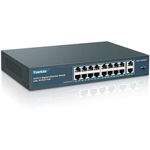 Load image into Gallery viewer, YuanLey 16 Port Gigabit PoE Switch with 2 Gigabit Uplink, 16 PoE+ Port 1000Mbps, 250W 802.3af/at, Metal Desktop/Rackmount, Unmanaged Plug and Play Network Switch