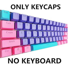Load image into Gallery viewer, WHYSP 61 PBT Keycaps for 60 Percent Keyboard, Backlit Keycap Set for Mechanical Gaming Keyboard OEM Profile Blue Keycaps with Key Puller for Cherry MX Switches (Peach)