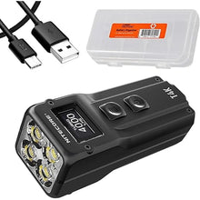 Load image into Gallery viewer, Nitecore T4K Keychain EDC Flashlight, 4000 Lumen LED Super Bright and USB-C Rechargeable with LumenTac Organizer