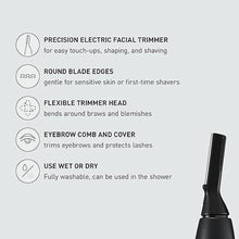 Load image into Gallery viewer, Panasonic Facial Hair Trimmer for Sensitive Skin, Unisex Detailer with Flexible Head, Gentle on Acne, Includes 2 Eyebrow Attachments, Wet/Dry - ER-GM40-K (Black)