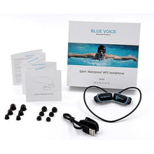 Load image into Gallery viewer, Waterproof MP3 Player Underwater Headphones for Swimming Wrap Around Earbuds 8GB Memory Swim Headset USB Rechargeable IPX8 Earbuds Water Proof for Gym Jogging Running Swimming black