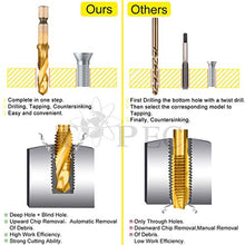 Load image into Gallery viewer, TOPEC Tap Bit Set, 3-in-1 HSS Titanium Coated Drill Tap Combination, 13 PCS SAE/Metric Threading tap Drill bit Set with 1/4 Inch Hex Shank, and Quick-Change Adapter