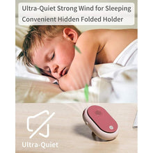 Load image into Gallery viewer, Portable Hanging Neck Fan Wearable Personal Fan Battery Operated USB Rechargeable 3 Speed Mini Handheld Air Conditioning Cooling Refrigeration Necklace Fan for Women Eyelash Camping Outdoor (pink)