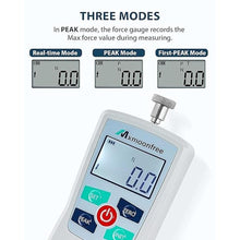 Load image into Gallery viewer, 500N Digital Force Gauge Push Pull Gauge Portable Force Meter with Units N/LB/Kg/Oz, Storage Case, Auto Backlit LCD, Auto Power-Off for Teaching School Lab Mechanical Physics (ZMF-500N)