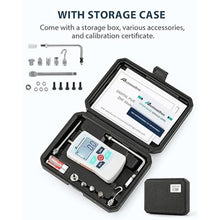 Load image into Gallery viewer, 500N Digital Force Gauge Push Pull Gauge Portable Force Meter with Units N/LB/Kg/Oz, Storage Case, Auto Backlit LCD, Auto Power-Off for Teaching School Lab Mechanical Physics (ZMF-500N)