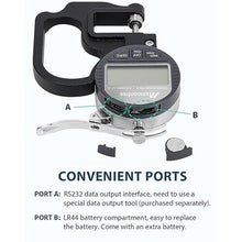 Load image into Gallery viewer, Digital Thickness Gauge 0.001mm/0.00005" | 0-12.7mm/0.5" Electronic Micrometer Thickness Meter with LCD Display, Unit Conversion, Storage Case, Extra Battery