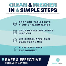 Load image into Gallery viewer, Retainer Cleaner Tablets 120 - Invisalign Cleaner FSA HSA Approved Denture Cleaner. Efferdent Retainer Cleaner Tablets, Night Guard, Mouth Guards, Aligners & Dental Appliance Cleaner - 4 Month Supply.