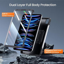 Load image into Gallery viewer, ZtotopCases for iPad Pro 11 Case 4th/3rd/2nd Generation 2022/2021/2020 with Pencil Holder, Full Body Protective Rugged Cover with Built-in Screen for iPad Pro 11 Inch iPad Case 4th/3rd/2nd Gen, Black