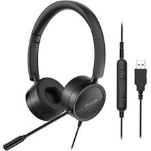 Load image into Gallery viewer, Discover D312U Dual Speaker Headset with USB and 3.5mm Connection- Compatible with Computer Apps Like Microsoft Teams, Zoom, RingCentral, Cisco, Avaya and Cell Phones with a 3.5mm Port