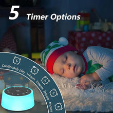 Load image into Gallery viewer, Color Noise Sound Machines with 10 Colors Night Light 25 Soothing Sounds and Sleep White Noise Machine 32 Volume Levels 5 Timers Adjustable Brightness Memory Function for Adults Kids Baby