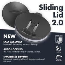 Load image into Gallery viewer, GRANDTIES Insulated Coffee Mug with Handle - Sliding Lid for Splash-Proof 16 oz Wine Glass Shape Thermal Tumbler with Double Walled Vacuum Stainless Steel to Keeps Beverages Hot or Cold - Stone Grey