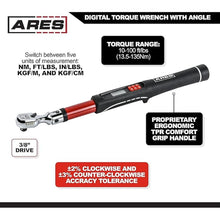 Load image into Gallery viewer, ARES 43007-3/8-Inch Drive Flex Head Electronic Digital Torque and Torque Angle Wrench - 10-100 ft/lbs (13.5-135Nm) - Reversible Sealed Head - Multi-Alert Prevents Over-Torquing