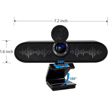 Load image into Gallery viewer, TOALLIN UHD 4K Webcam with 4 Microphones and Dual Speakers, All-in-One Video Conference Webcam with Privacy Cover, Wide Angle View USB Webcam for Streaming, Teaching and Video Calls