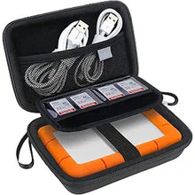 Load image into Gallery viewer, Lacdo Hard Drive Carrying Case for LaCie Rugged Mini/Rugged Thunderbolt USB 3.0 2.0 USB-C External Hard Drive Portable HDD 1TB 2TB 4TB 5TB EVA Shockproof Protective Storage Holder Travel Bag, Black