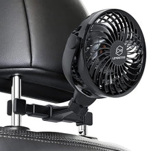 Load image into Gallery viewer, Retractable Portable Car Fans with 4 Speeds for Headrest and Rear Seat, Small Cooling Vehicle Air Fan, Quiet Operation, Rechargeable, Battery Operated,360 Degree Rotatable USB Fan for Baby, Puppy, SUV