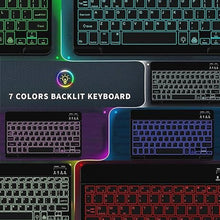 Load image into Gallery viewer, Backlit Bluetooth Keyboard Small Portable Wireless Keyboard Rechargeable Illuminated for Android Samsung Tablet Cell Phone Smartphone iPad A16 11th 10th Generation iPad Pro Air Mini iPhone (Black)