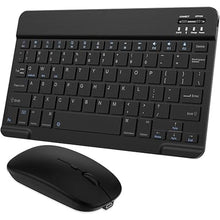 Load image into Gallery viewer, Ultra-Slim Small Bluetooth Keyboard and Mouse Combo Portable Rechargeable Wireless Keyboard for Android Tablet Cell Phone Samsung Smartphone iPhone iPad Mini Pro Air 10.2 10.9 11 12.9 13 inch (Black)
