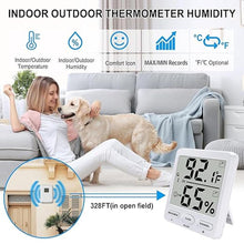 Load image into Gallery viewer, Urageuxy Indoor Outdoor Thermometer Wireless Digital Hygrometer Temperature and Humidity Gauge Monitor with Remote Sensor 4.8 Inches Large Display for Room Greenhouse Garden