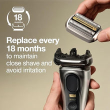 Load image into Gallery viewer, Braun Shaver Head Replacement Part 94M Silver, Compatible with Series 9 Pro and Series 9 Electric Razors for Men