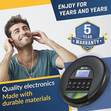 Load image into Gallery viewer, KLIM Nomad - New - Portable CD Player Walkman with Long-Lasting Battery - with Headphones - Radio FM - Compatible MP3 CD Player Portable - TF Card Radio FM AM Bluetooth - Ideal for Cars - Black