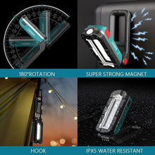 Load image into Gallery viewer, SUNREI LED Rechargeable Magnetic Work Lights, 1000 Lumens, Magnetic Base & Hanging, 7Mode, Flashlight for Job Site & Emergency