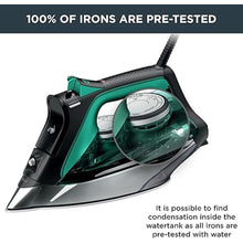 Load image into Gallery viewer, Rowenta, Iron, Pro Master Stainless Steel Soleplate Steam Iron for Clothes, 210 g/min, 400 Microsteam Holes, 1775 Watts, Auto-Off, Ironing, Green Clothes Iron, DW8360