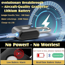 Load image into Gallery viewer, Fingerprint Padlock, Pothunder Smart Padlock, Locker Lock, Combination Lock, Fingerprint Lock with APP Unlock, USB Rechargeable, Suitable for Gym Locker, Door, Locker(Black)