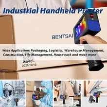 Load image into Gallery viewer, BENTSAI BT-HH6105B2 Handheld Inkjet Printer with 1/2 Inch Print Height Portable Handheld Printer for EXP Date, Batch Number, QR Code, Barcode, Logo on Carton Wood Fabric Plastic Metal