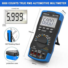 Load image into Gallery viewer, Automotive Multimeter, Digital Voltmeter Ammeter Multi Meter Test AC DC Voltage Amp Ohm Measure Dwell Angle Pulse Width Tach RPM, Temperature Duty Cycle Continuity Tester 770K