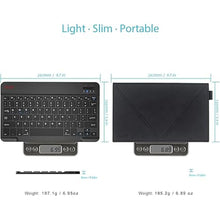 Load image into Gallery viewer, ALLIFE Universal Ultra Light Slim Portable Wireless Bluetooth 3.0 Keyboard for iOS iPad iPad Air, Pro, Mini, Android, Windows Tablets PC Smartphone with Protection Case Stand