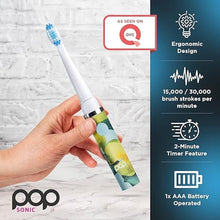 Load image into Gallery viewer, Pop Sonic Electric Toothbrush (Blue Watercolor) - Travel Toothbrushes w/AAA Battery | Kids Electric Toothbrushes with 2 Speed & 15,000-30,000 Strokes/Minute, Dupont Nylon Bristles