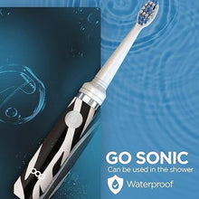 Load image into Gallery viewer, Pop Sonic Electric Toothbrush (Zebra) - Travel Toothbrushes w/AAA Battery | Kids Electric Toothbrushes with 2 Speed & 15,000-30,000 Strokes/Minute, Dupont Nylon Bristles